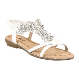 Elegante flade sandaler hvid 1