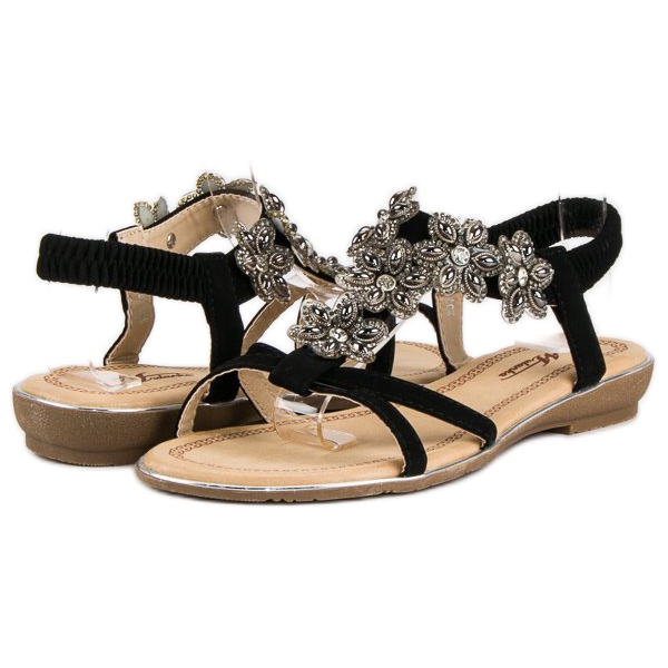 Elegante flade sandaler sort 2