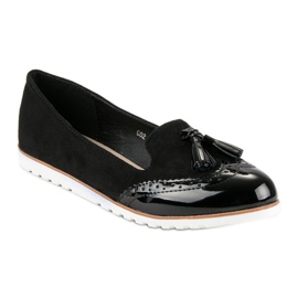 Super Me Sorte loafers med frynser 1