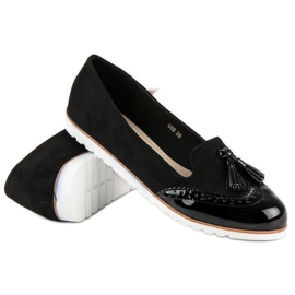 Super Me Sorte loafers med frynser 2
