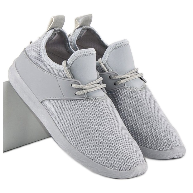 Super Me Grå tekstilsneakers 1