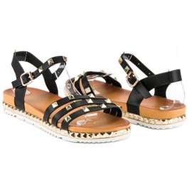 Anesia Paris Rock Flat Sandaler sort 1