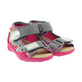 Hjemmesko, Velcro-sandaler, Befado 242p080 grå lyserød 4