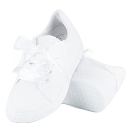 Tekstil sneakers med snøre hvid 2