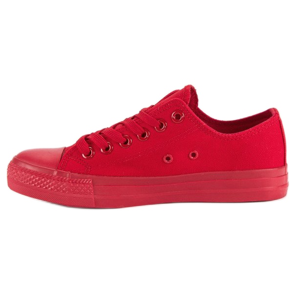 Røde sneakers med binding 1