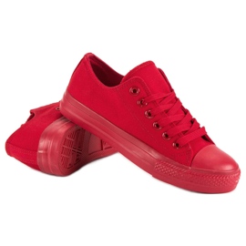 Røde sneakers med binding 2