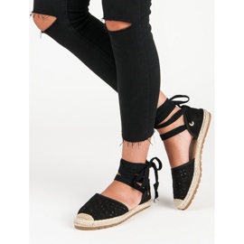 Sweet Shoes Knyttede espadriller sort 2