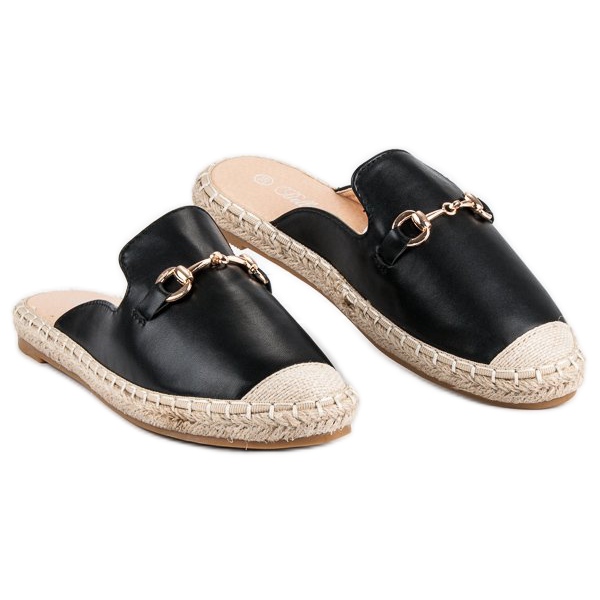 Sorte espadriller flip-flops 1