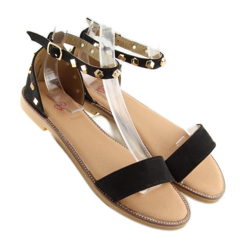 Sorte sandaler med nitter 117-11 sort 2