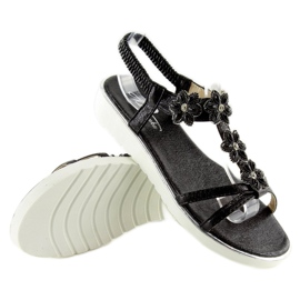 Komfortable sandaler med blomster sort 127-58 Sort 2