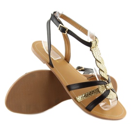 Sandaler til kvinder guld shine sort 758 sort 1