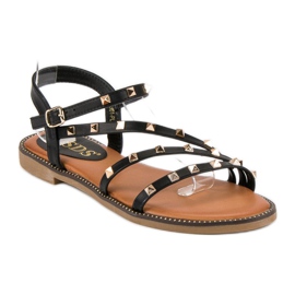 SDS Flade sandaler med nitter sort 2