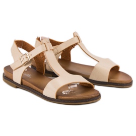 Licean Beige sandaler med spænde 1