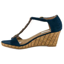 Corina Dekorative kile-sandaler blå 5