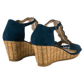 Corina Dekorative kile-sandaler blå 6
