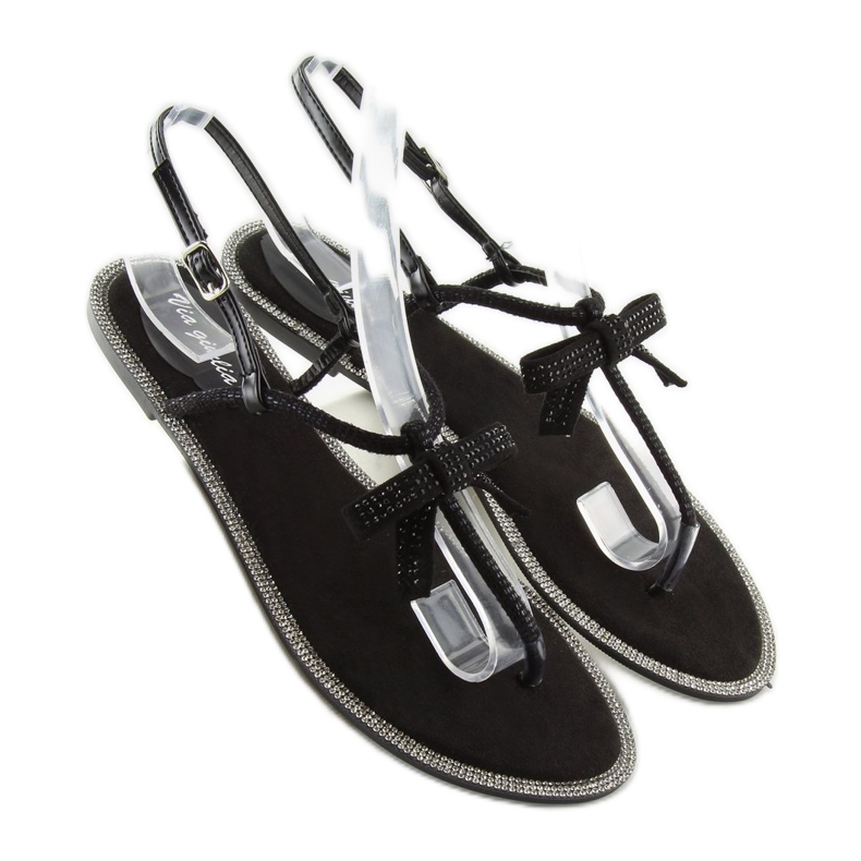 Sorte sandaler til kvinder flip-flops 17715 Negro 2