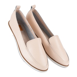 Mazaro Loafers i beige læder 1
