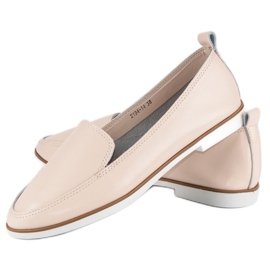 Mazaro Loafers i beige læder 2