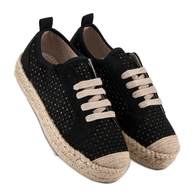 Corina Åbent Espadrilles På Kilen sort 1