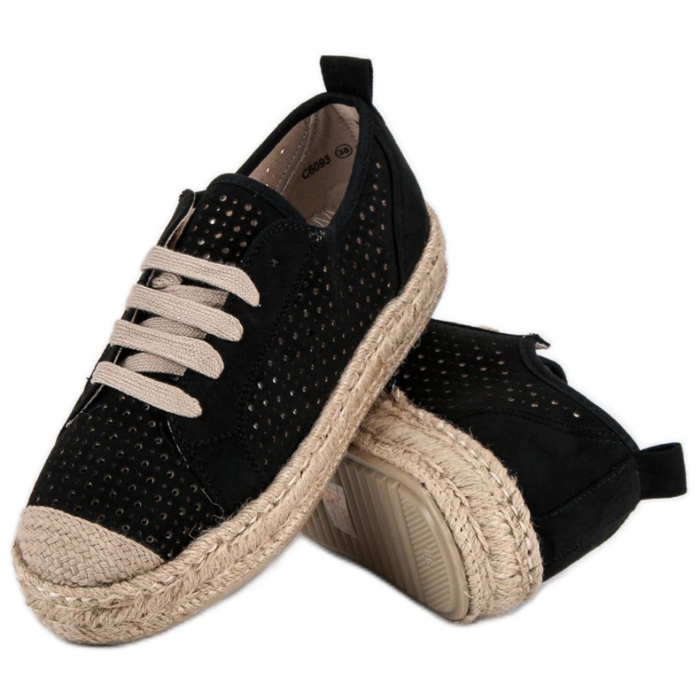 Corina Åbent Espadrilles På Kilen sort 2