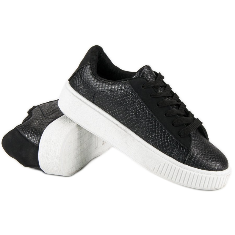 Sorte sneakers med slangetryk 1