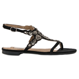 Corina Elegante flip-flops sort grå 1