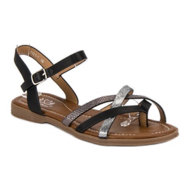 Small Swan Klassiske sorte sandaler grå 1