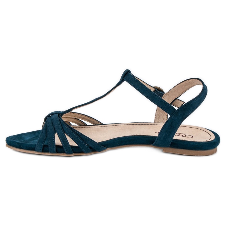 Corina Marineblå flade sandaler 1