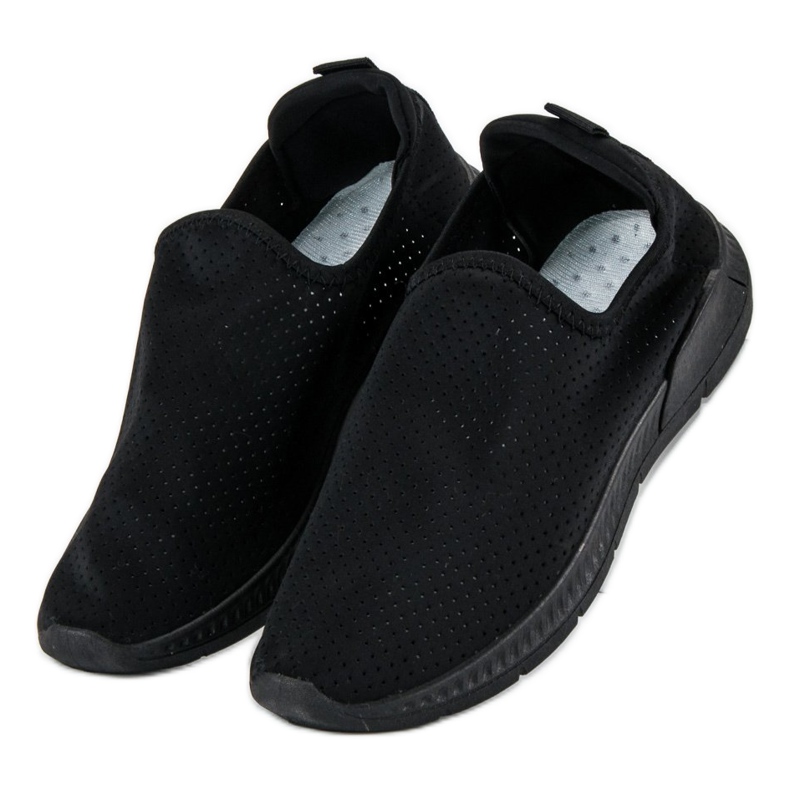 Gennembrudte, slip-on sportssko sort 1