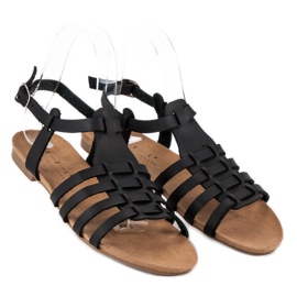 Komfortable sommersandaler sort 1