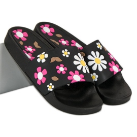 Vices Blomster hjemmesko skruestik sort 1