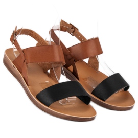 Casual sandaler sort brun 1