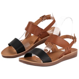 Casual sandaler sort brun 2