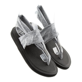 Grå sandaler, bomuld, grå DD81P 1