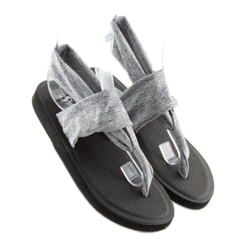 Grå sandaler, bomuld, grå DD81P 1