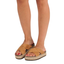 Flyfor Camel boho hjemmesko brun 1