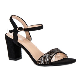 Elegante højhælede sandaler sort 1