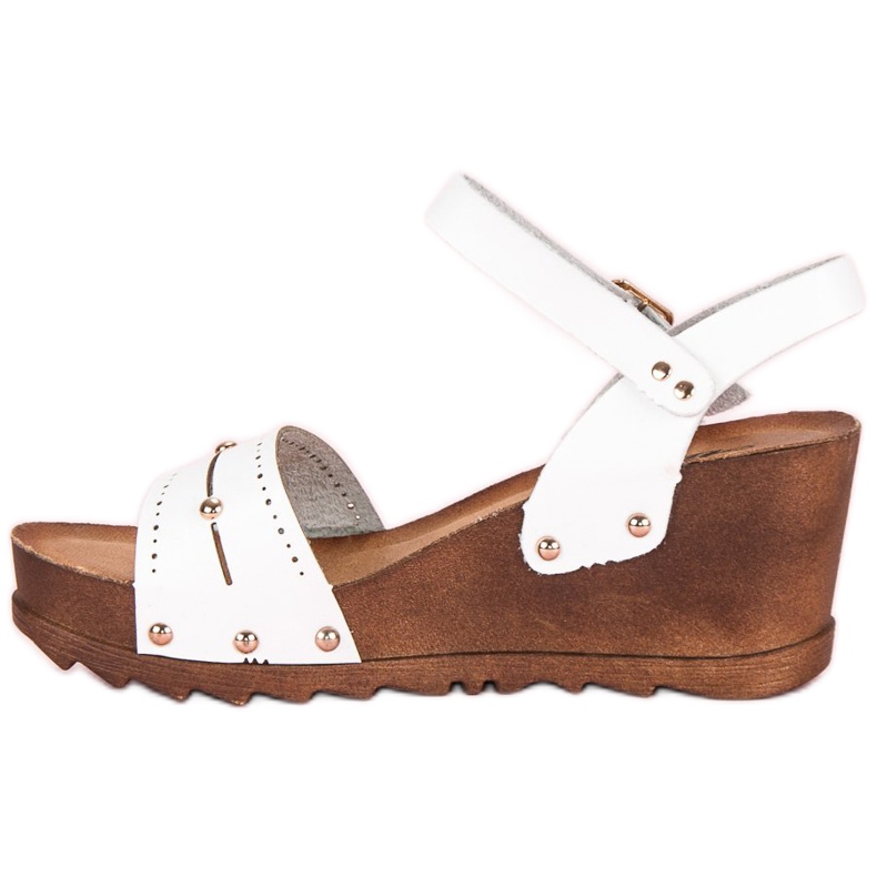 Hvide sandaler med kile 1