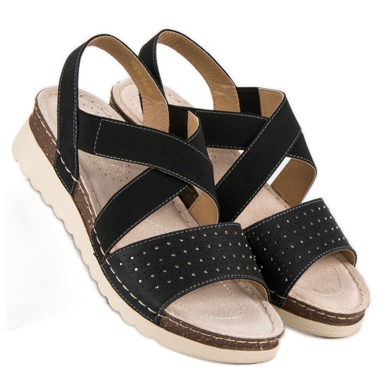Slip-on vinceza sandaler sort 2