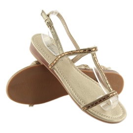 Sandaler med gyldne cubic zirconias 86-C010 Guld gylden 1
