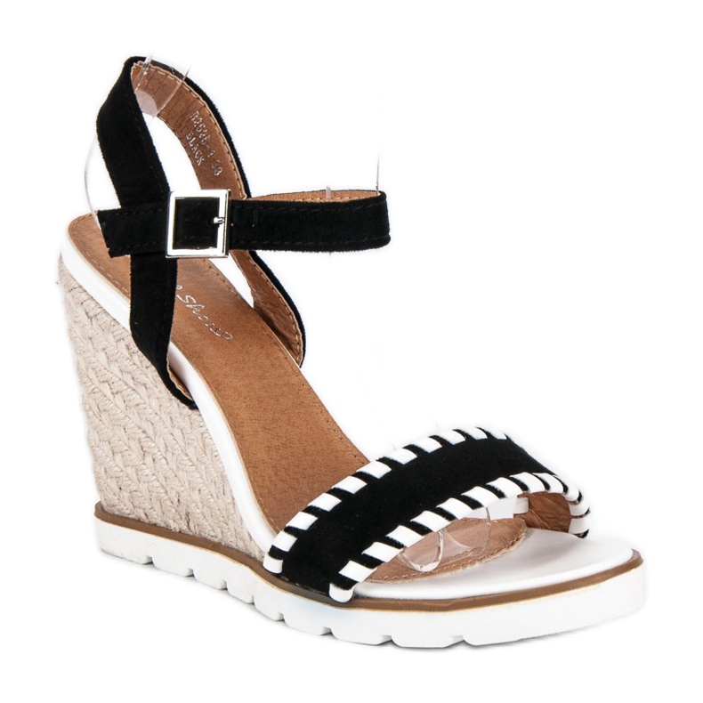 Sweet Shoes Sorte espadriller på kiler 1