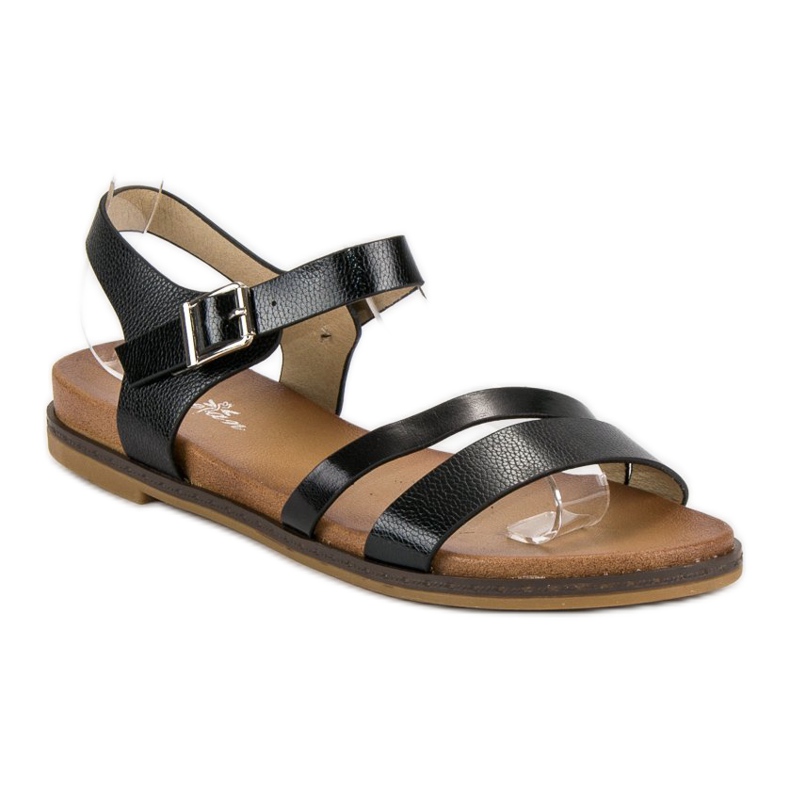 Licean Sorte sandaler med spænde 1