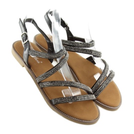Sandaler med sorte cubic zirconias K952 Sort 2