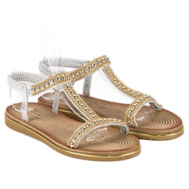 Bello Star Stilfulde sandaler med et elastikbånd grå 4