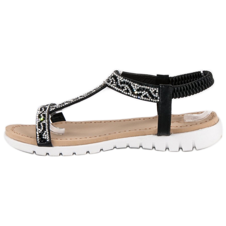 Juliet Komfortable elastiske sandaler sort 1