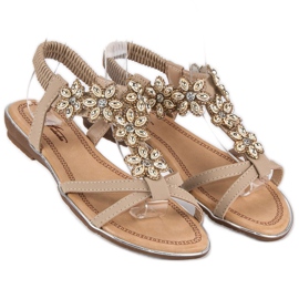 Elegante flade sandaler brun 1
