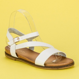 Komfortable flade sandaler hvid 2