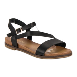 Komfortable flade sandaler sort 3