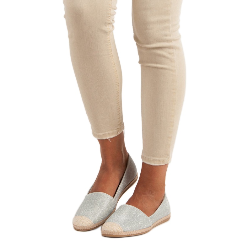 Glitter espadriller grå 1