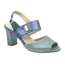 M.Daszyński Sandaler i indersål i Daszyński -læder blå 1